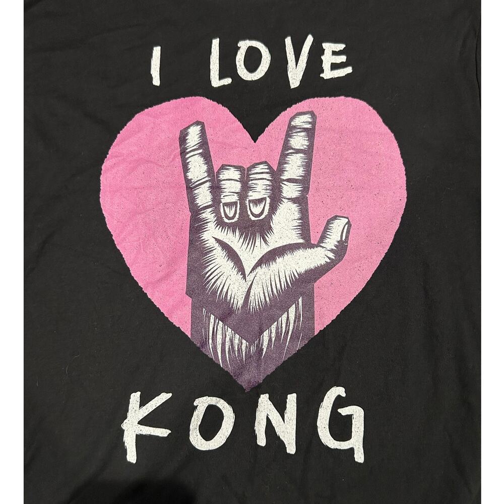 GODZILLA KONG The New Empire "I Love Kong" Black LS Graphic Tee Size M